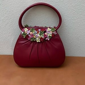 Pat Vini Used* pre loved floral detail leather handbag